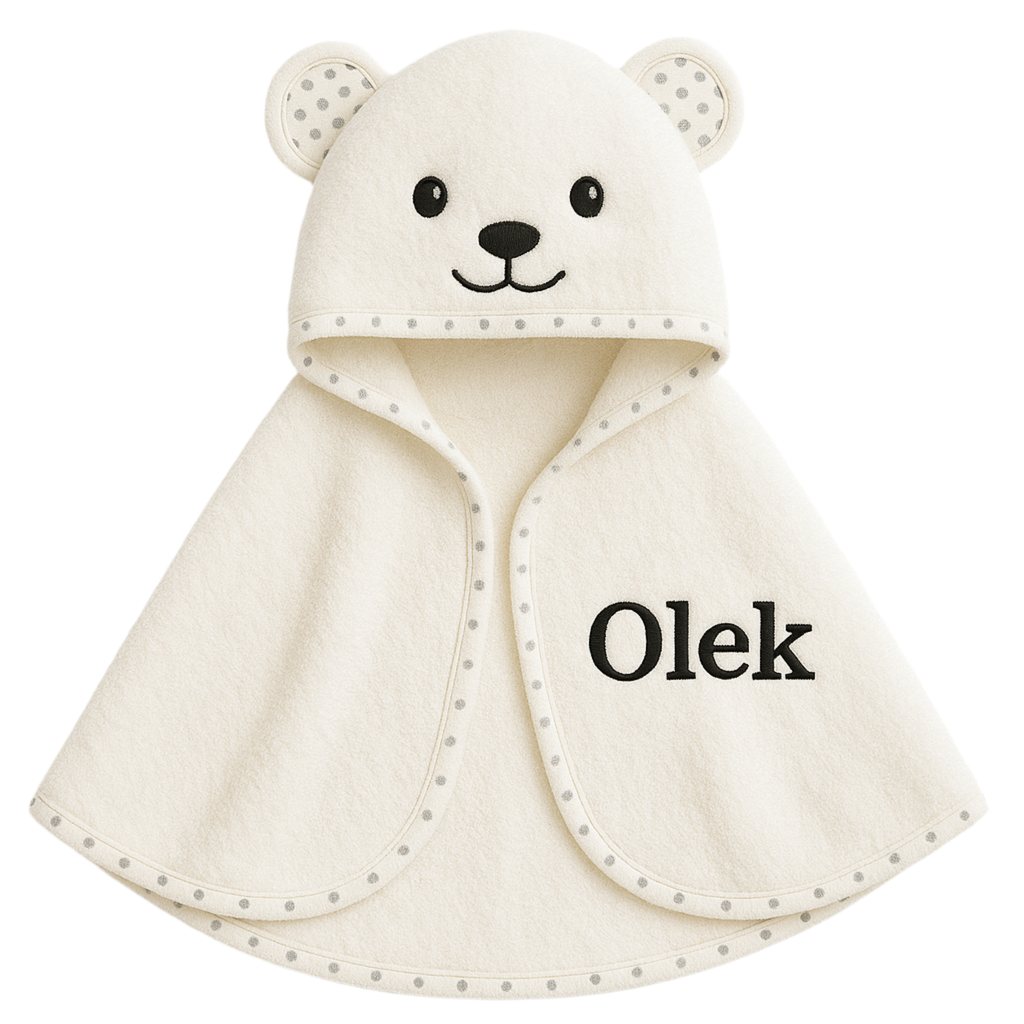 Badhanddoek cape beertje (gepersonaliseerd)