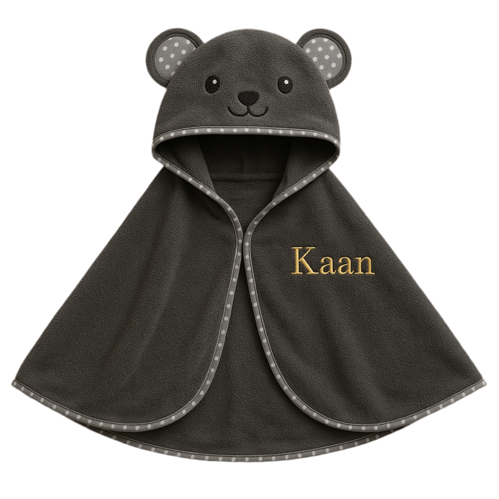 Badhanddoek cape beertje (gepersonaliseerd)