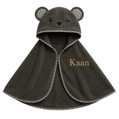 Badhanddoek cape beertje (gepersonaliseerd)