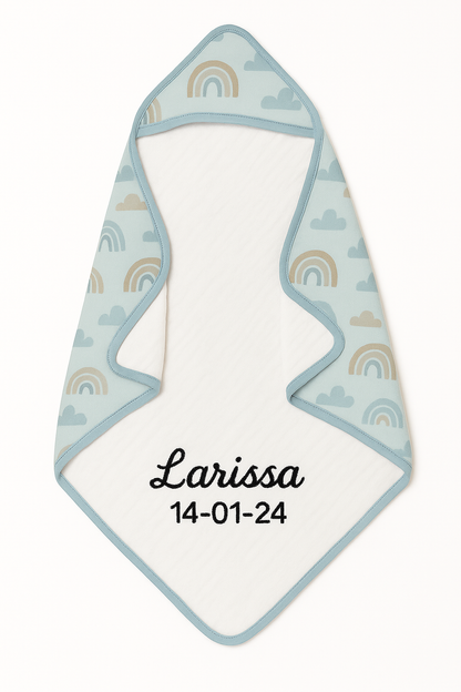 Handdoek cape met patroontjes (gepersonaliseerd)