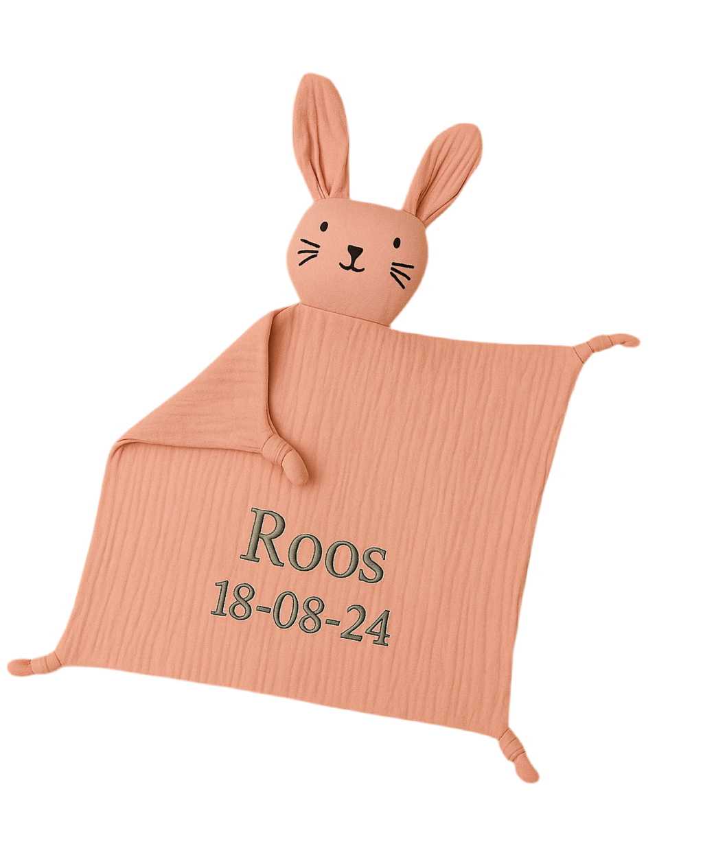 Knuffeldoekje konijn (gepersonaliseerd)