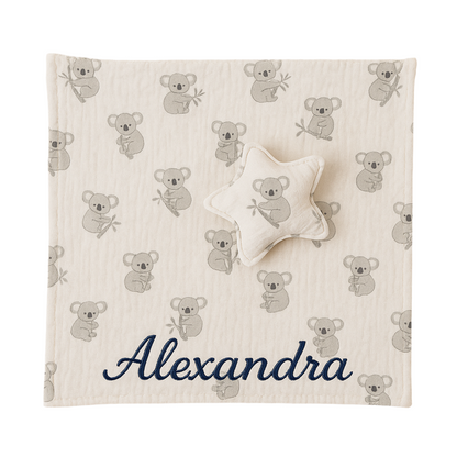 Knuffeldoekje koala (gepersonaliseerd)